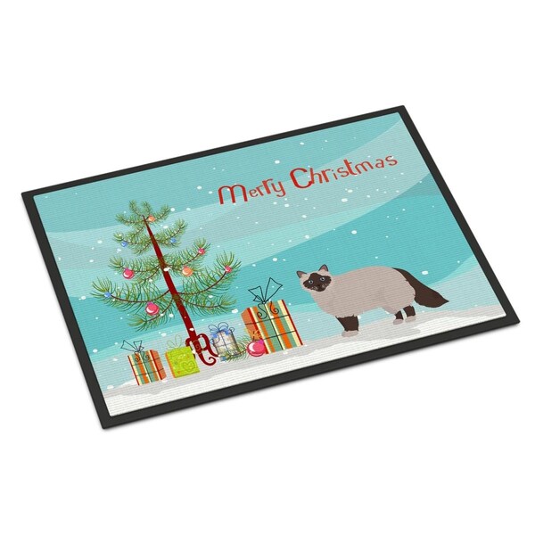 Carolines Treasures 24 x 36 in. Birman Cat Merry Christmas Indoor or Outdoor Mat CK4570JMAT - main